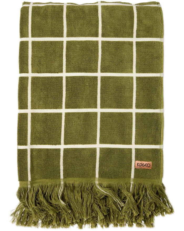 Avocado Check Resort Beach Towel