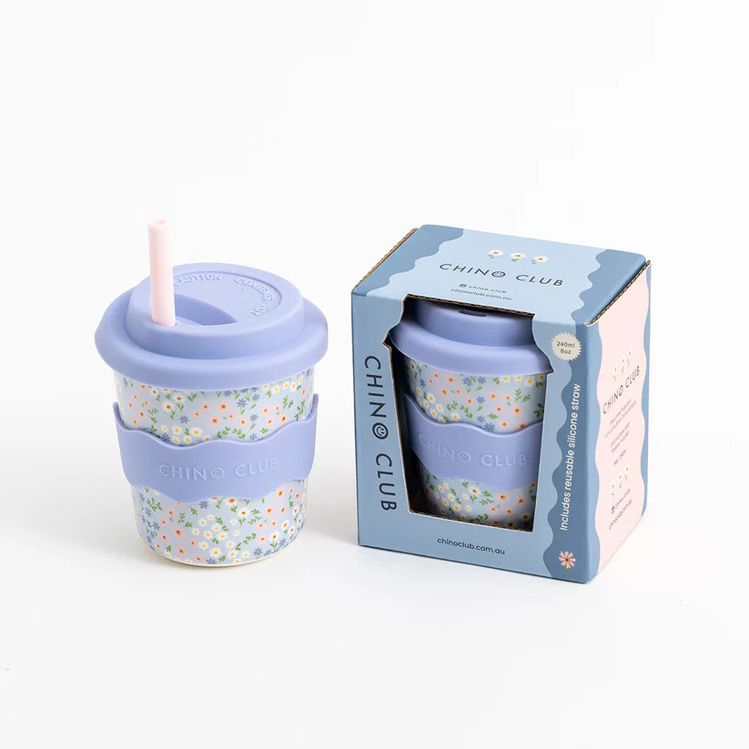 Blue Floral Kids Keep Cup 8oz