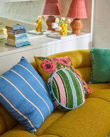 Blue Lagoon Stripe Upholstery Square Lounge Cushion