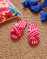 Candy Stripe Sherpa Adult Slippers