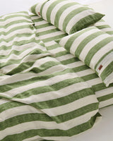 Moss Stripe Linen Pillowcases
