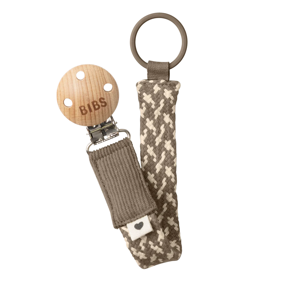 Pacifier Clip - Dark Oak/Vanilla