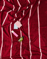 Ruby Rose Stripe Bamboo Terry Bath Towel
