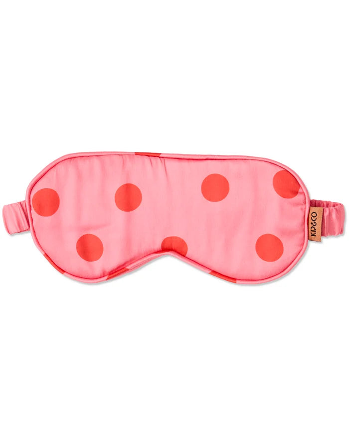 Polka Dot Pink Eco Satin Eye Mask
