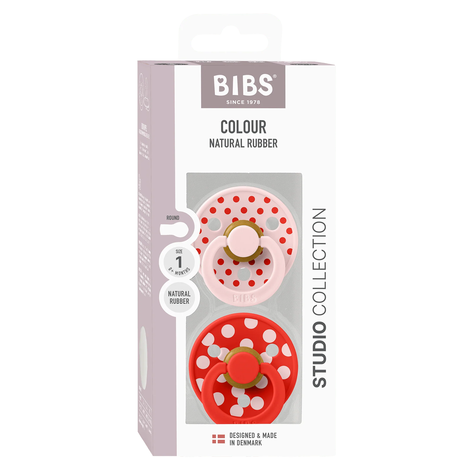 Studio Polka Pacifier 2pk - Blossom/Candy Apple