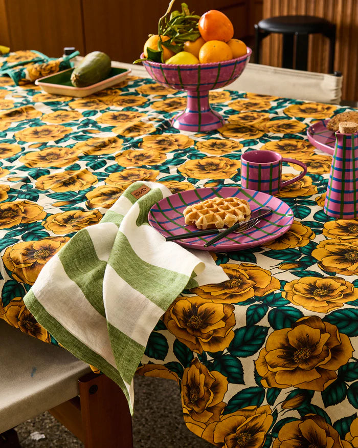 Golden Peony Tablecloth