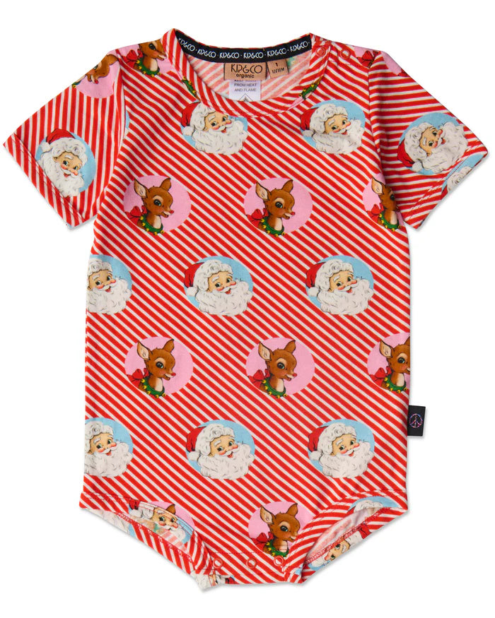 I Love Christmas Spot Organic Short Sleeve Romper