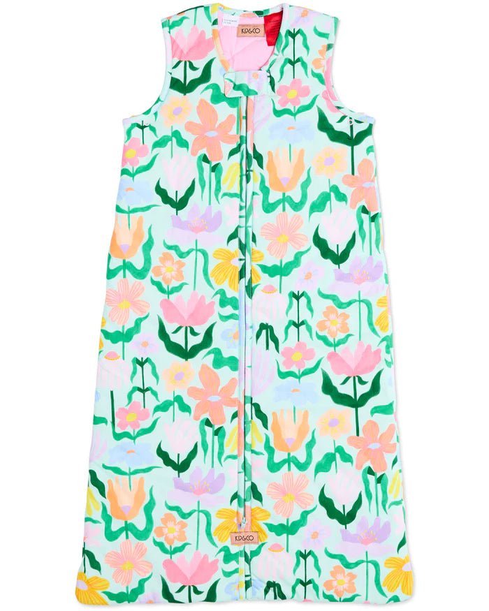 Popping Flowers Green Sleep Bag