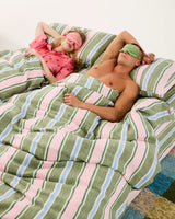 Cactus Stripe Linen Flat Sheet