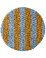 Como Stripe Round Bath Mat