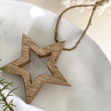 Natural Timber Star Ornament – 10cm