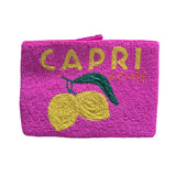 Capri Lemon Beaded Clutch