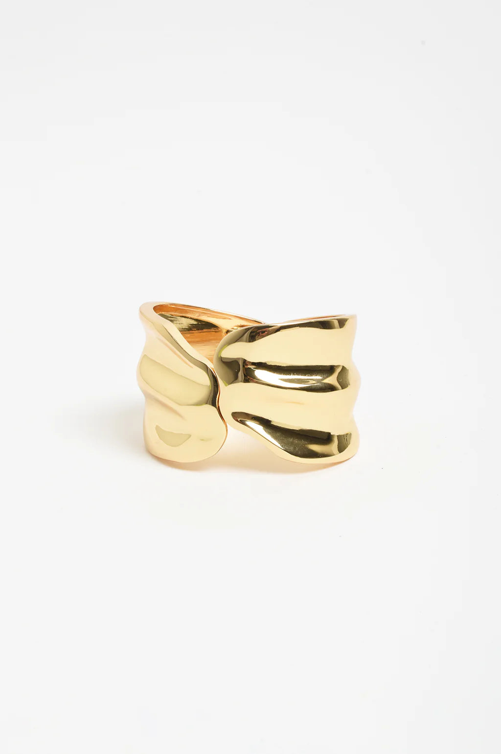 Hinged Metal Statement Wave Bangle