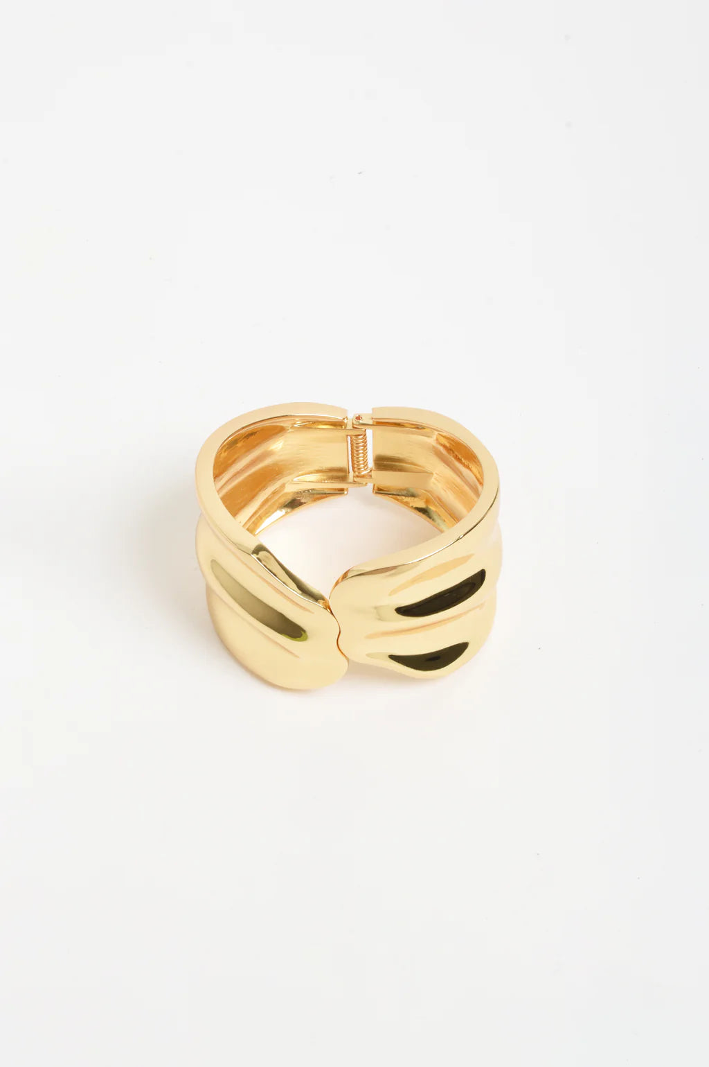 Hinged Metal Statement Wave Bangle