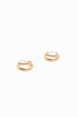 Twist Detail Double Hoops