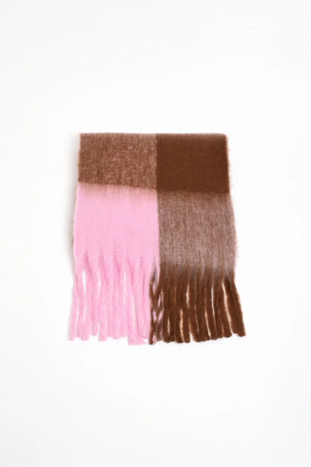 Pink & Chocolate Check Scarf