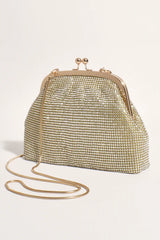 Disco Glam Purse Frame Clutch Gold