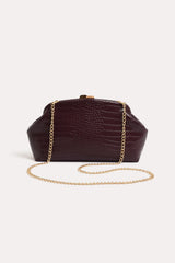 Croc Clip Top Event Clutch Wine