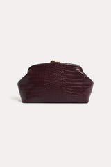 Croc Clip Top Event Clutch Wine