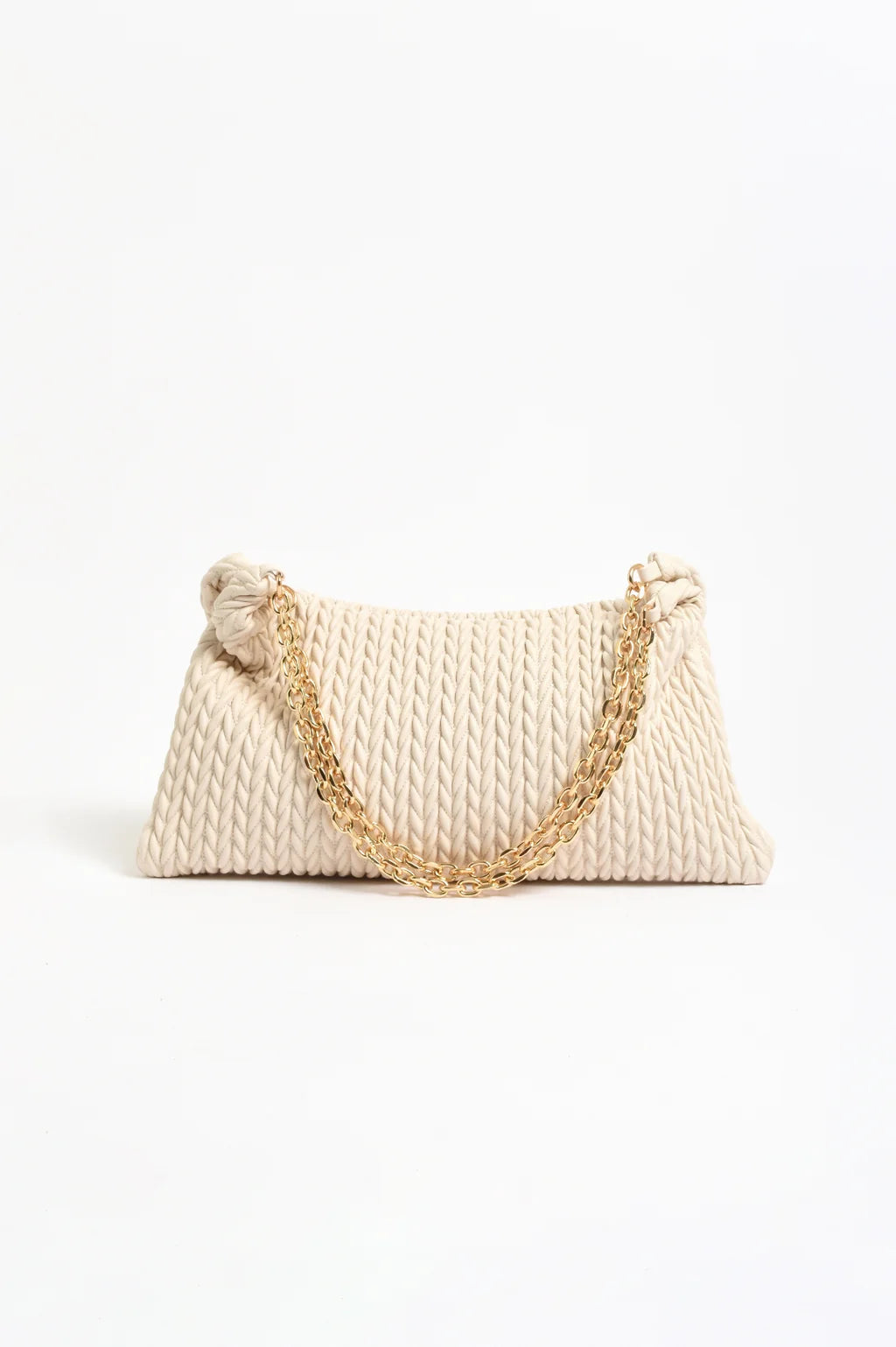 Arrow Weave Shoulder Bag - Stone