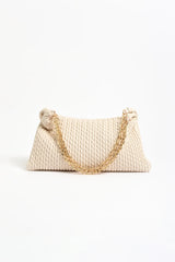 Arrow Weave Shoulder Bag - Stone
