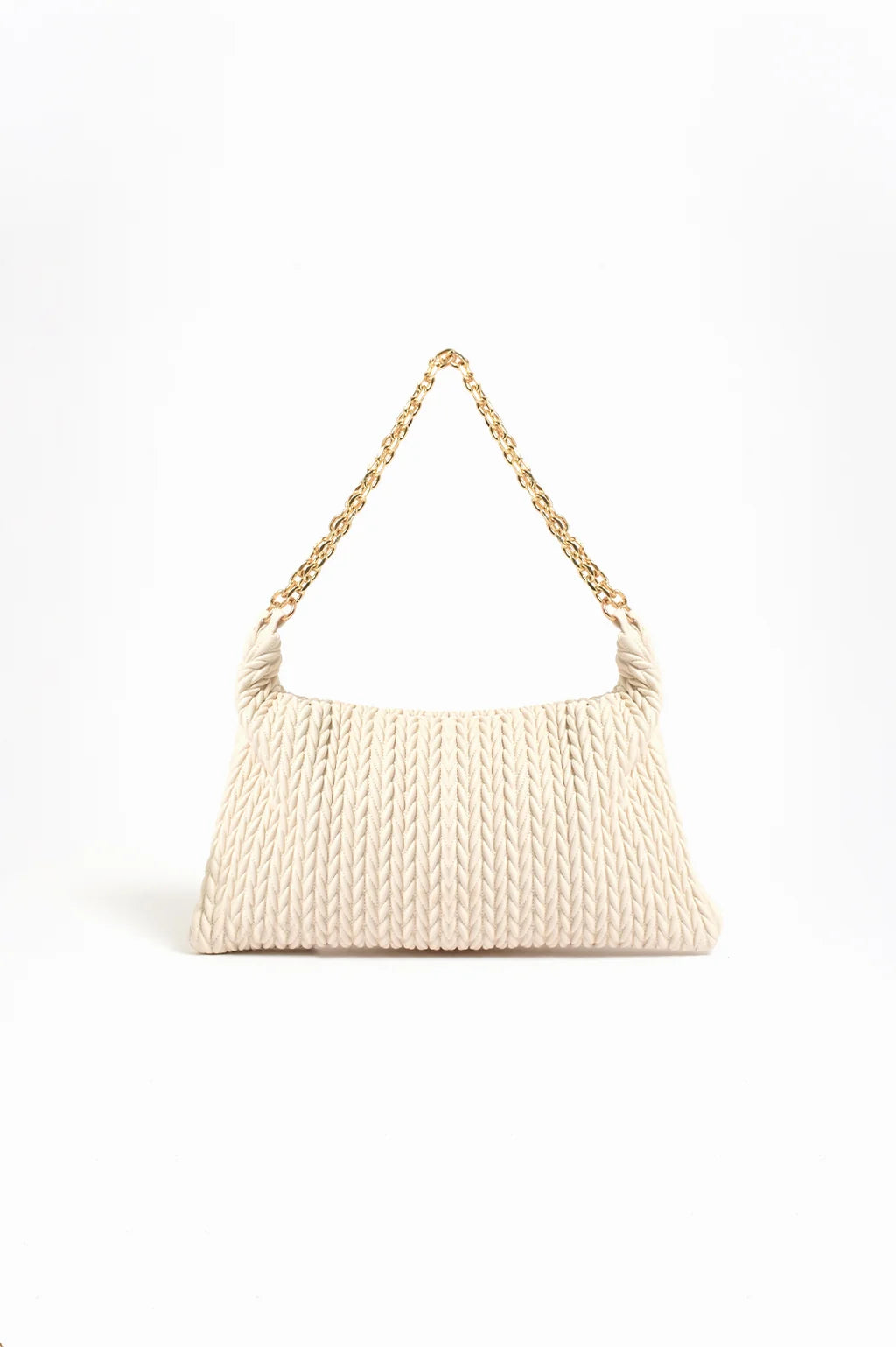 Arrow Weave Shoulder Bag - Stone