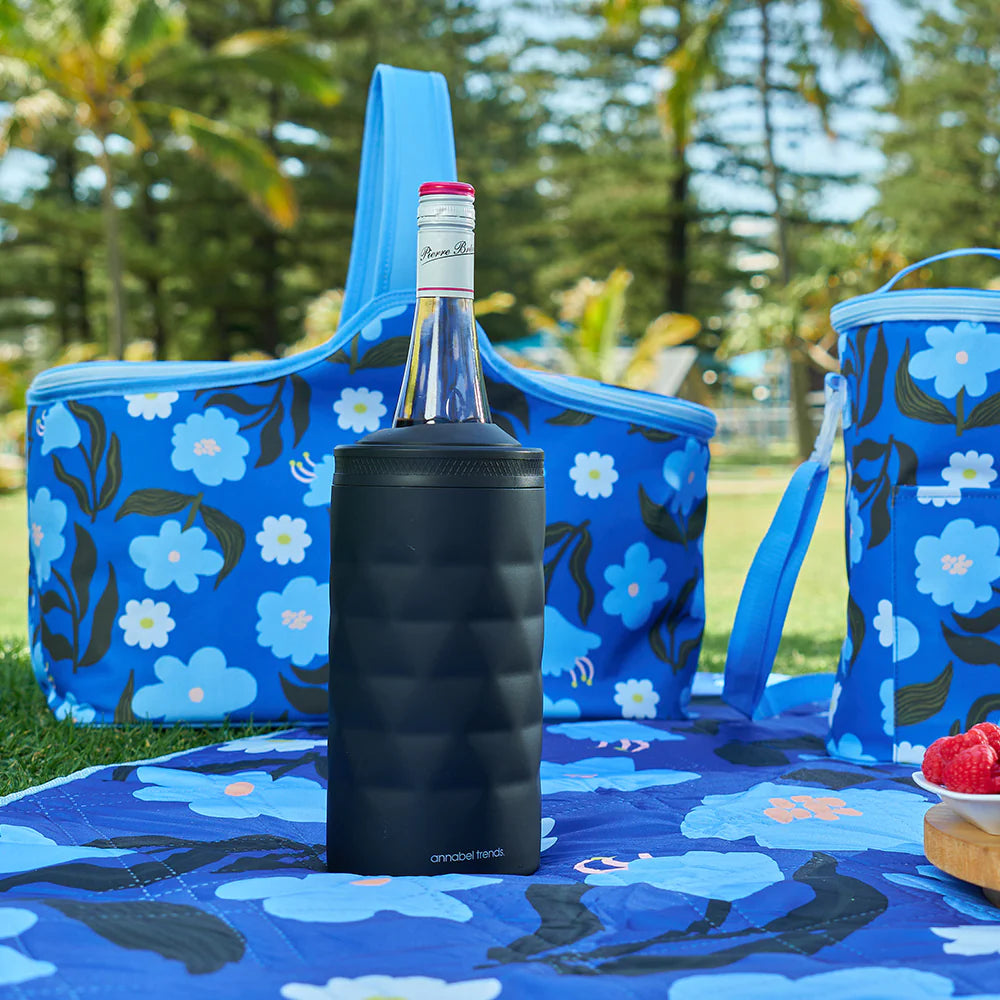 Wine Bottle Cooler - Stainless Steel - Black