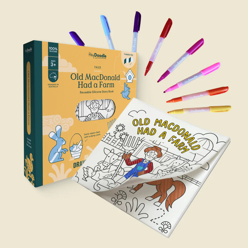 Old MacDonald Had a Farm Tales - Reusable Colouring Book
