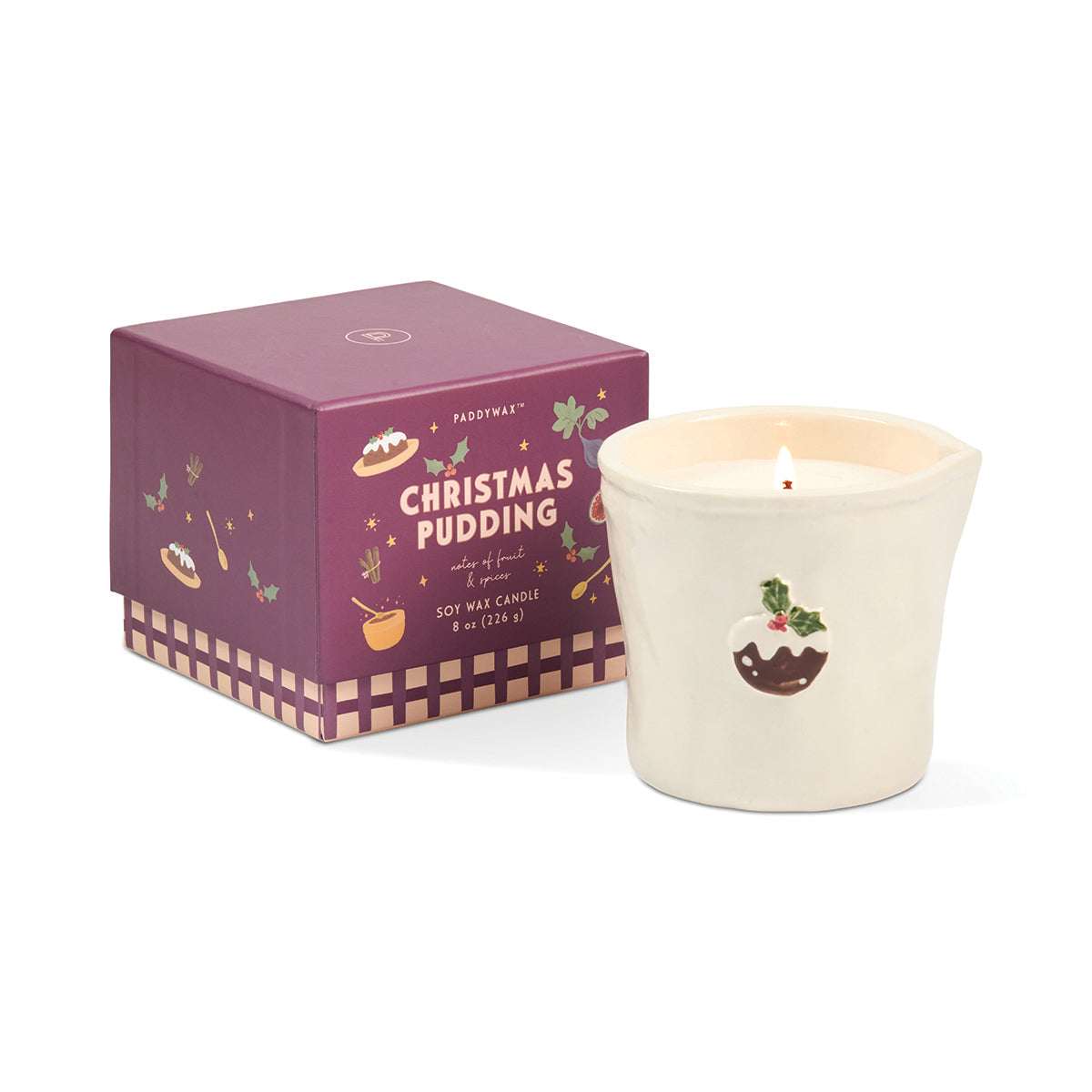 Bistro Ceramic Candle - Christmas Pudding