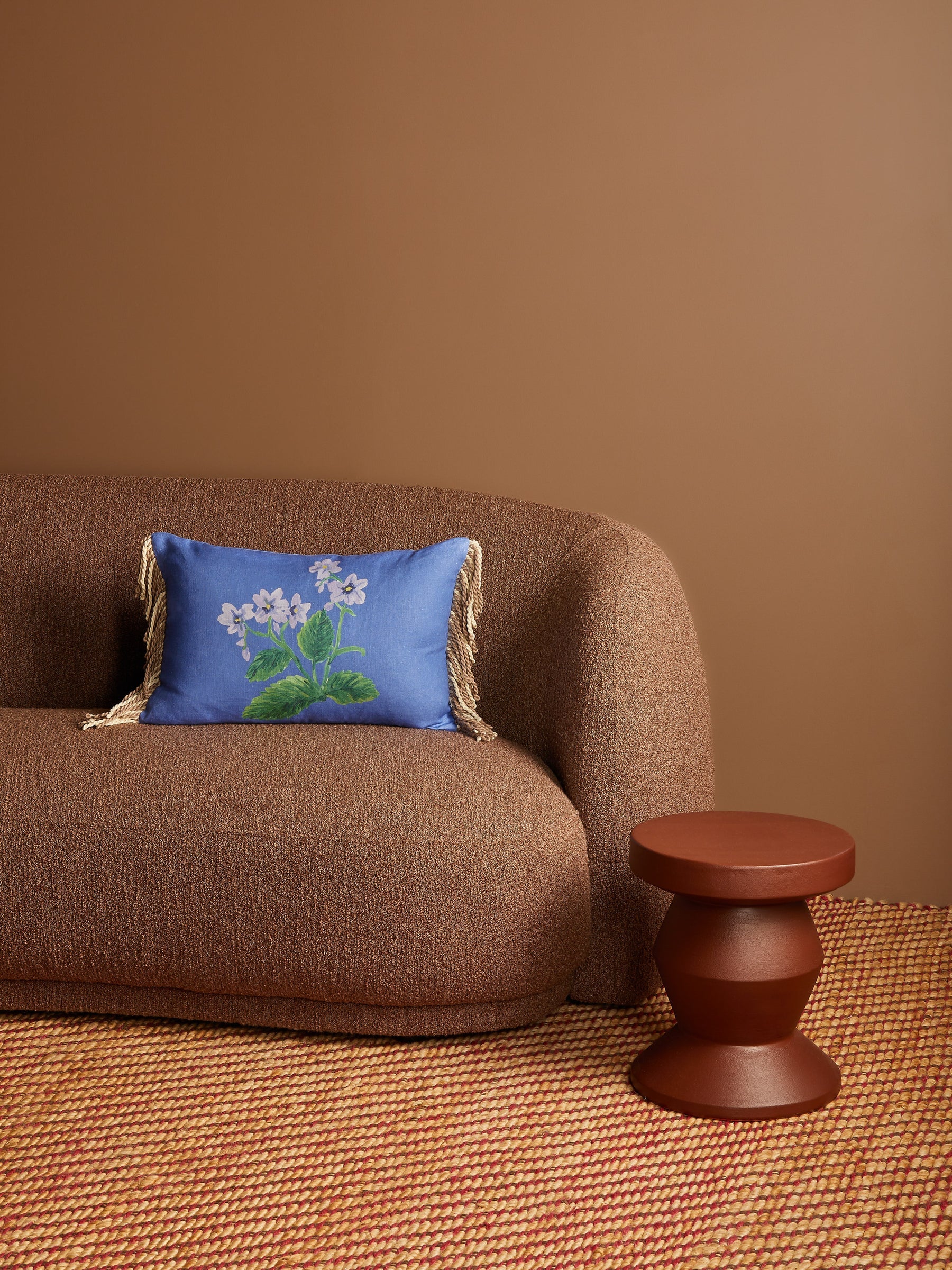 Cottage Garden Blue Linen Cushion