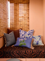 Cottage Garden Blue Linen Cushion