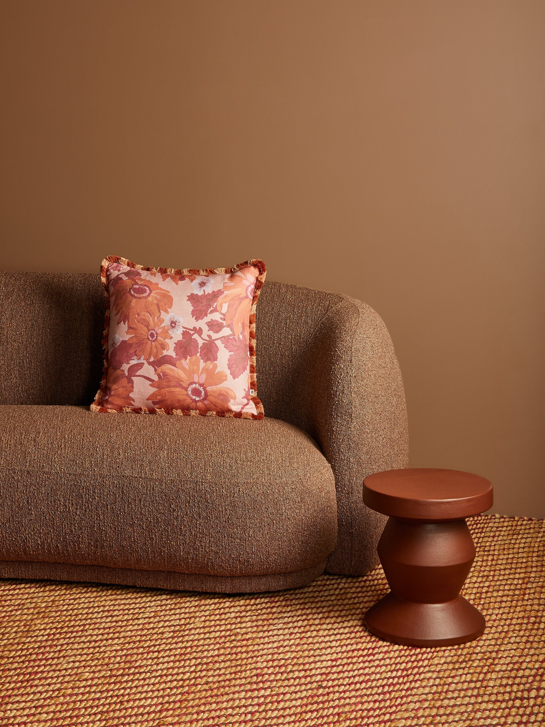 Marigold Rose Linen Cushion