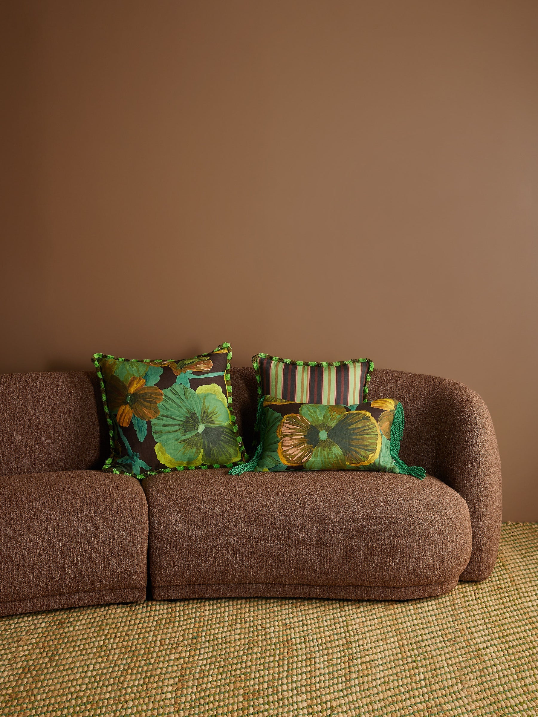 Suiting Stripe Emerald Linen Cushion