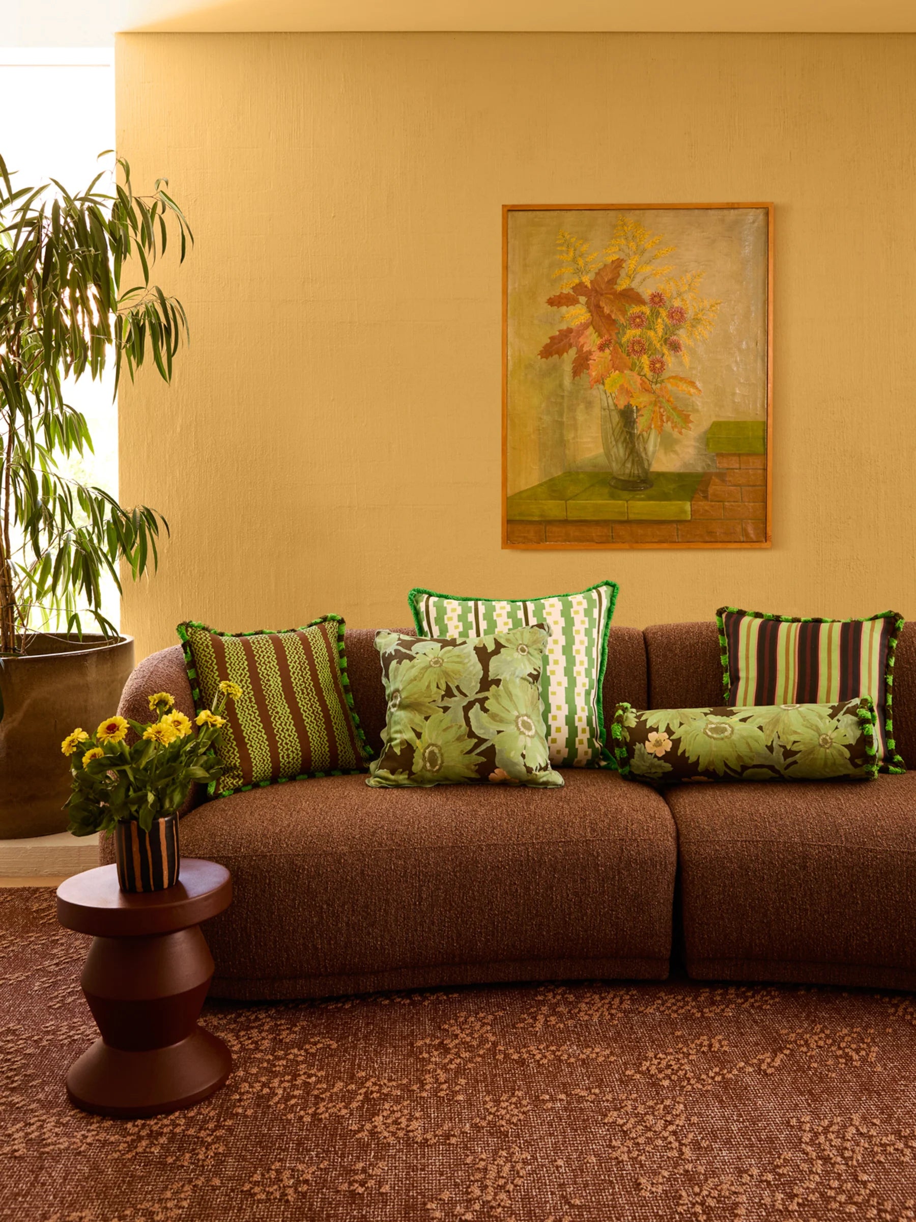 Suiting Stripe Emerald Linen Cushion