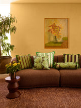 Suiting Stripe Emerald Linen Cushion