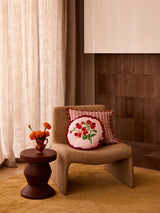 Mini Viola Round Linen Cushion