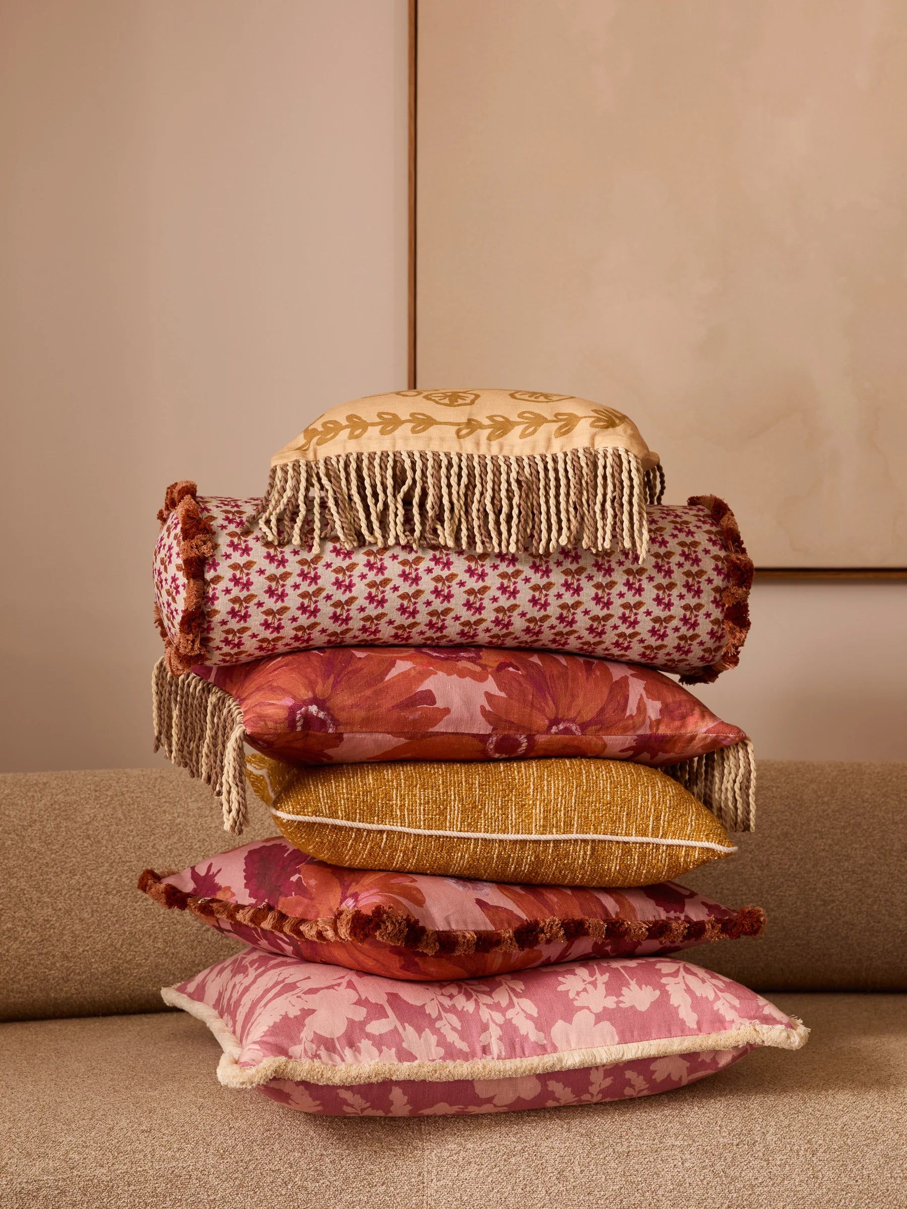 Petra Wheat Linen Cushion