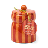 Red/Coral Striped Candle - Spiced Apple