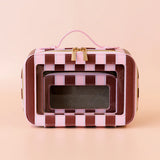 Burgundy Stripe Cosmetic Nested Trio Set