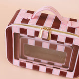 Burgundy Stripe Cosmetic Nested Trio Set