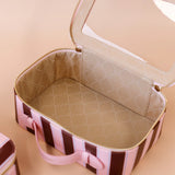 Burgundy Stripe Cosmetic Nested Trio Set