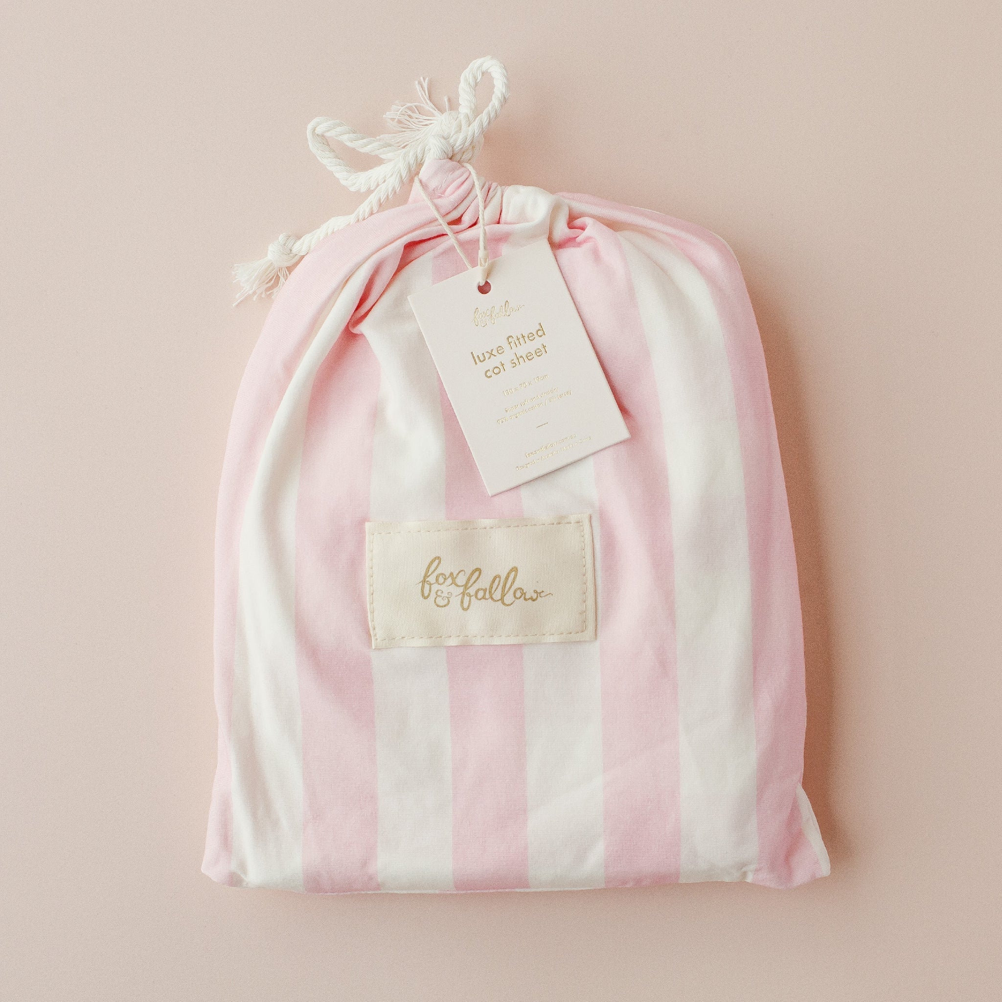 Petal Stripe Organic Fitted Sheet