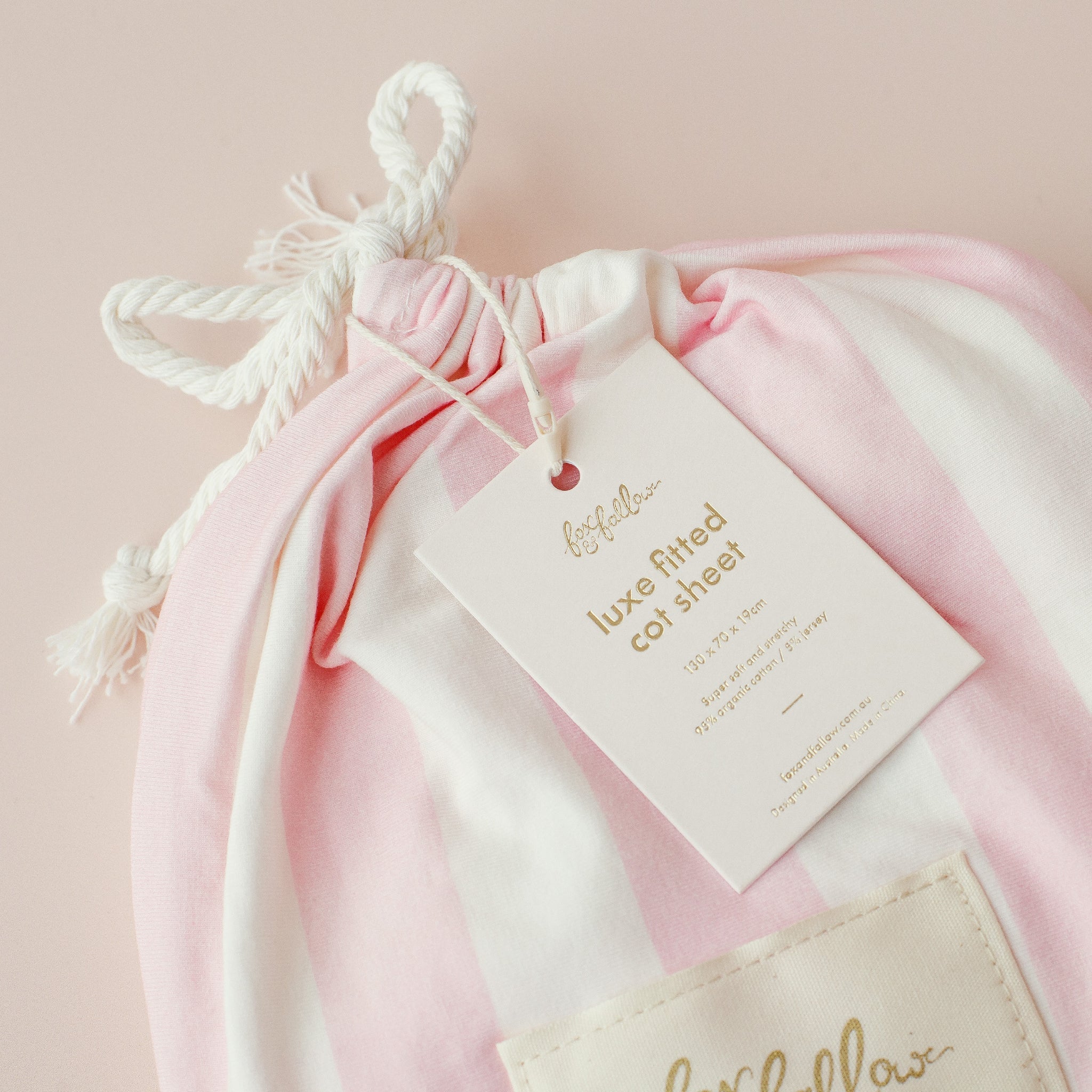 Petal Stripe Organic Fitted Sheet