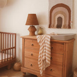 Coffee Stripe Organic Fitted Cot Sheet