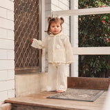 Knit Crochet Daisy Flare Pant - Vanilla