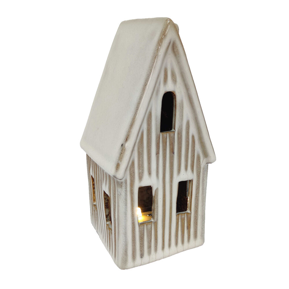 Ceramic Brown & Cream LED House