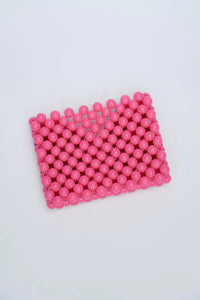 Beaded Card Holder Pink/Red
