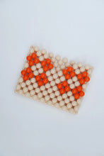 Load image into Gallery viewer, Beaded Card Holder Cream/Orange
