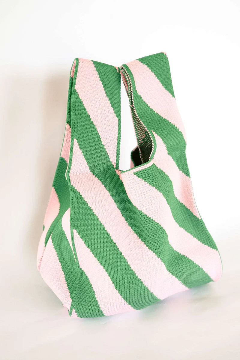 Pink & Green Stripe Bag