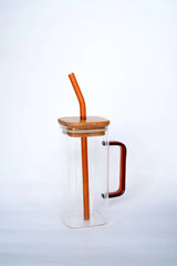 Glass Mug & Straw Rust